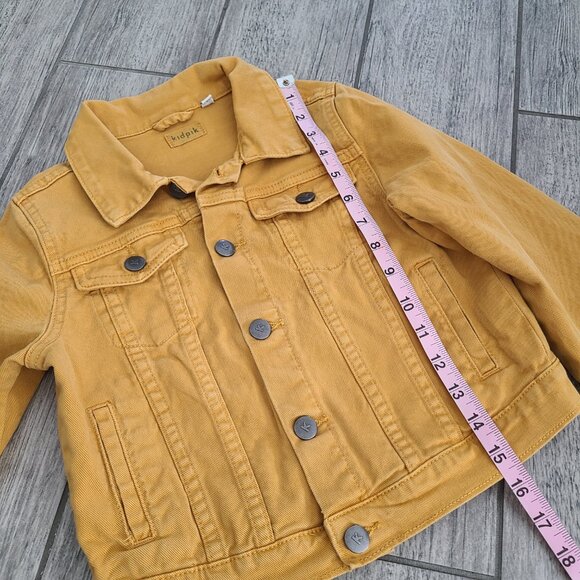 Kidpik Girls Mustard Yellow Denim Jacket Size M (10) - Picture 7 of 12